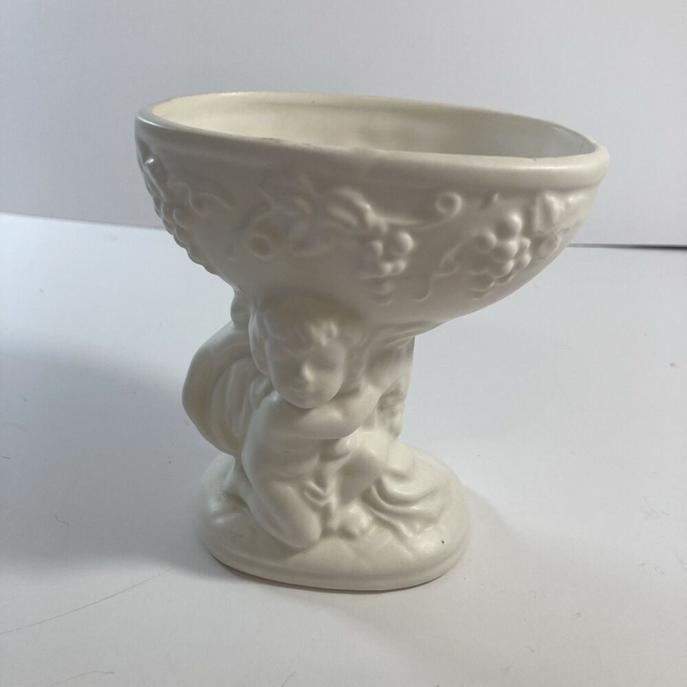Cherub Angel Soap Dish Jewelry Trinket Dish Vintage Small Pedestal Bowl Compote